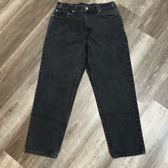 Vintage LEVIS 550 Jeans Mens 36X30 Stone Wash Black Denim MADE IN USA